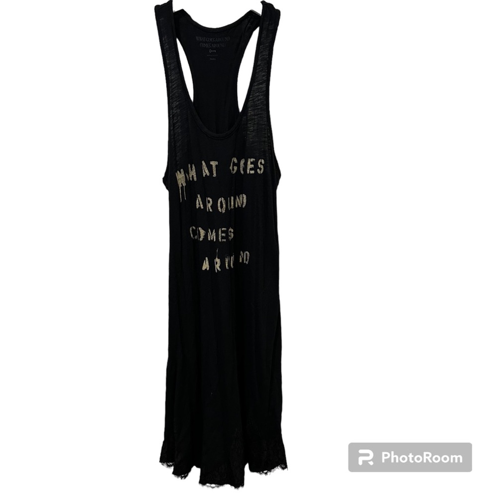 What comes around lace trim dress razor back tank dress small vintage y2k slip